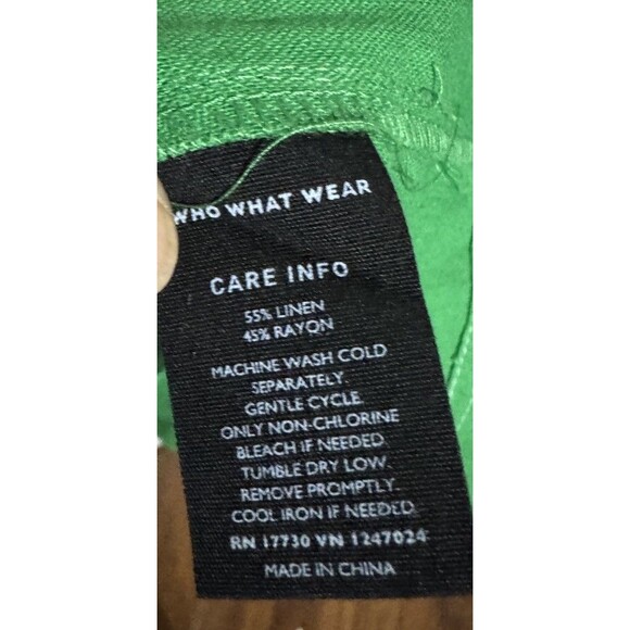 Chic Who What Wear Womens Puff Sleeve Linen Dress W Belt Classic Boho Sweet XS - Picture 4 of 5